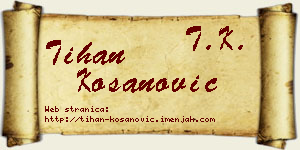 Tihan Kosanović vizit kartica